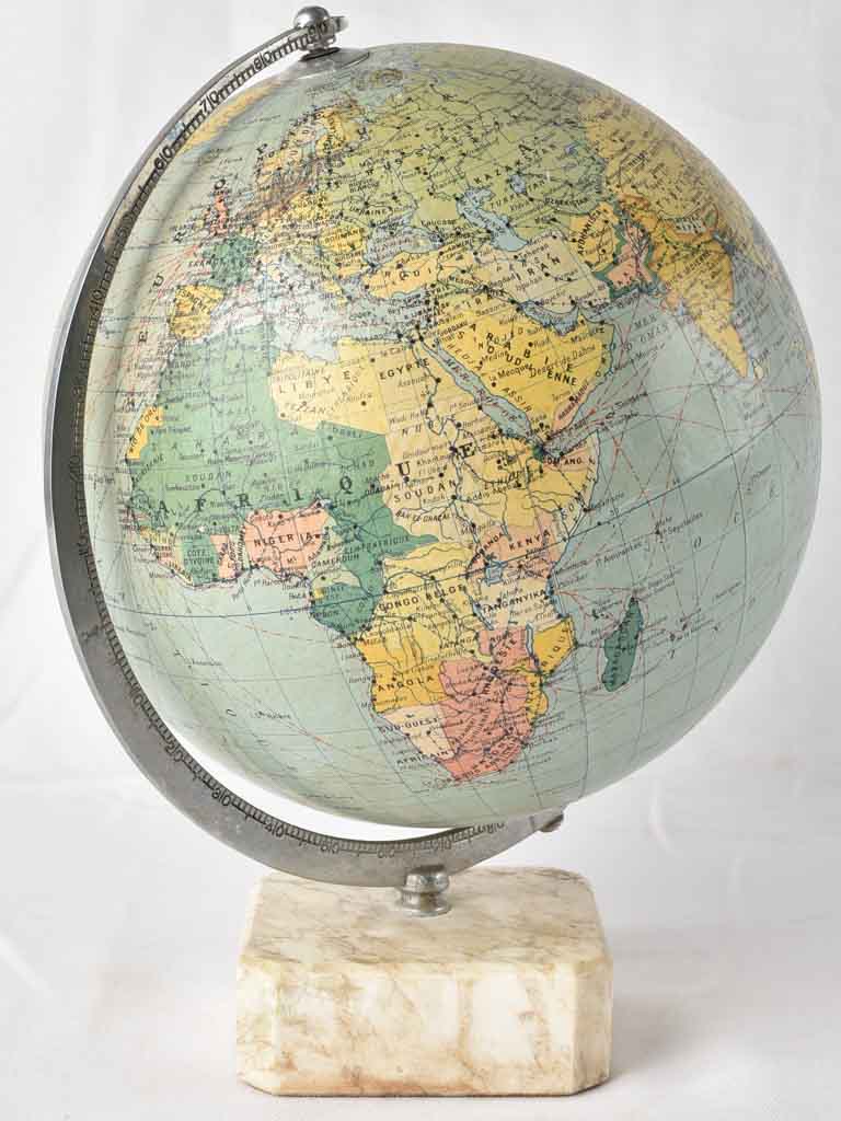 Antique Stiff-to-Rotate World Globe