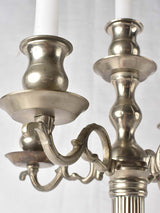 Art deco silver-colored metal candelabra