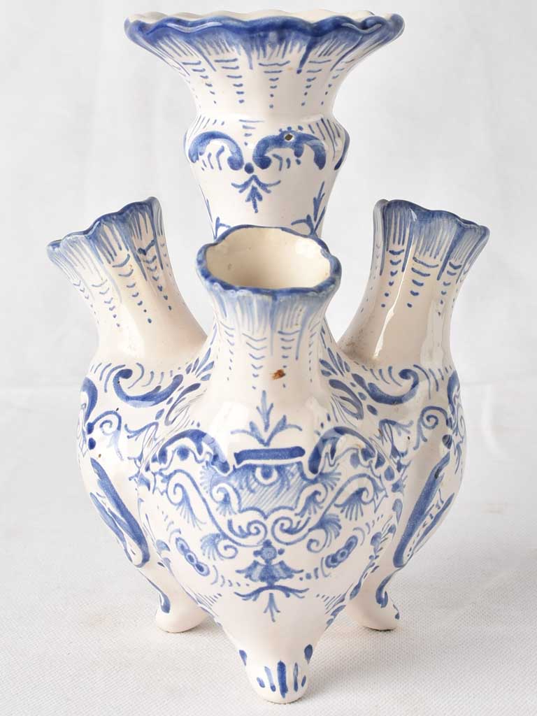 Handmade 1970s Moustier Faience Tulip Vase