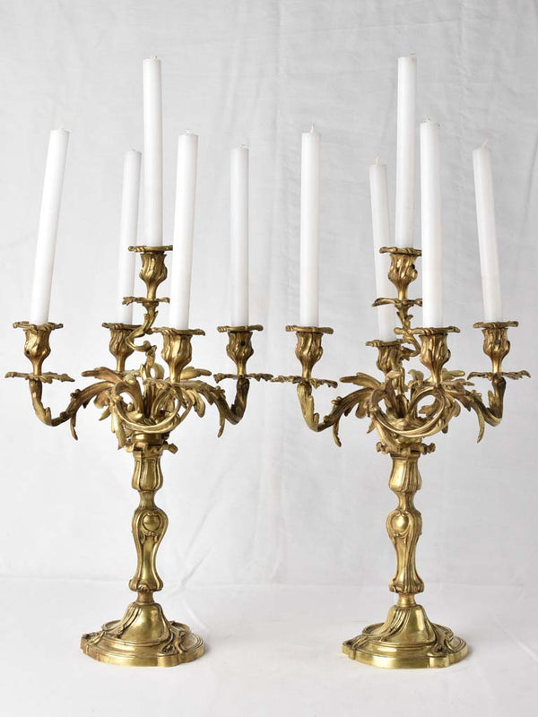 Grand late-twentieth-century bronze candelabras