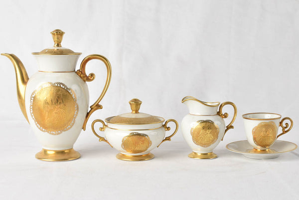 Gold gilded antique coffee set