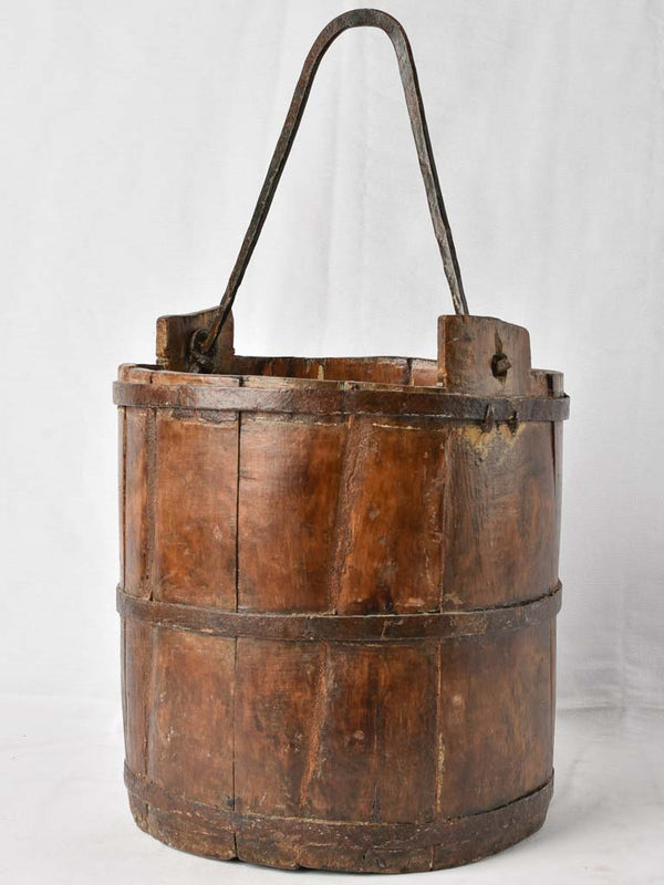 Rustic wooden measuring bucket 13"