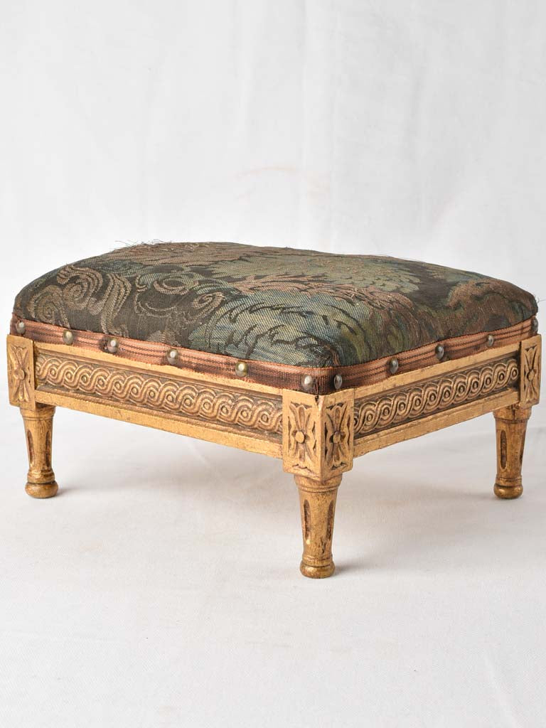 Small antique footrest w/ original upholstery - Louis XVI style 11¾"