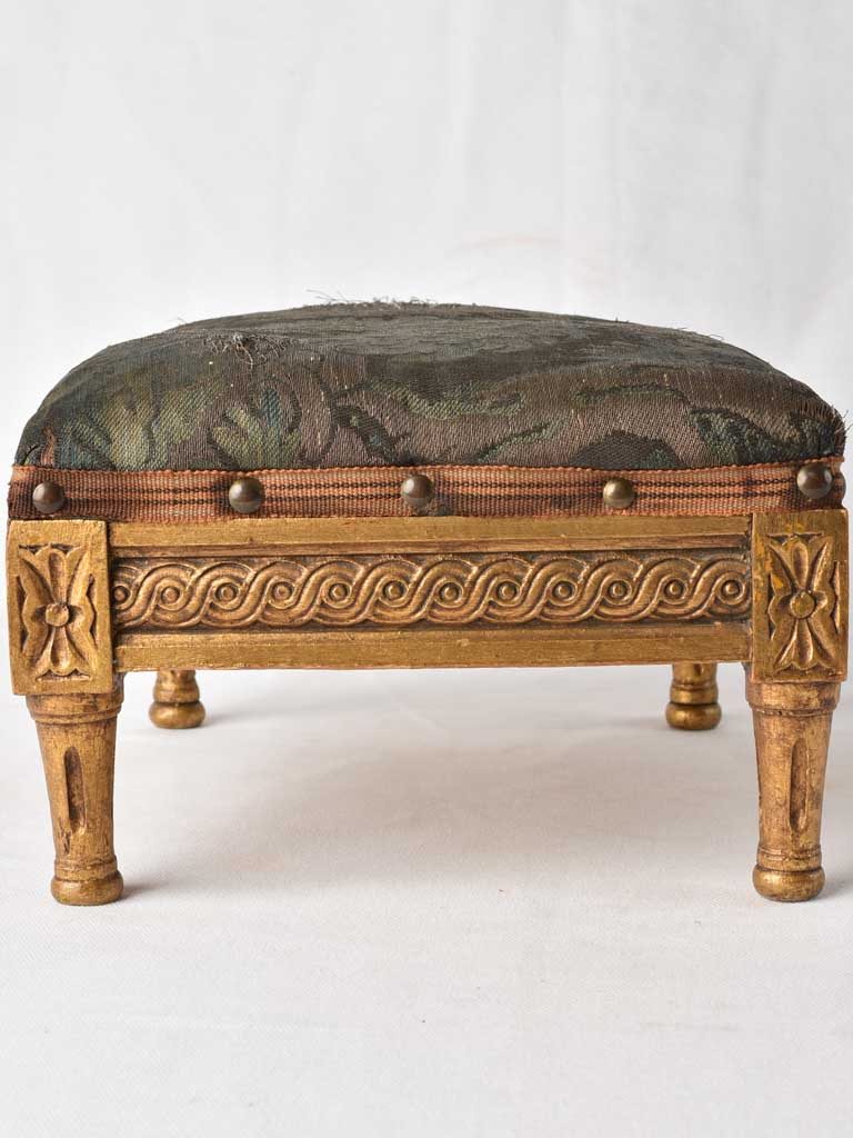 Small antique footrest w/ original upholstery - Louis XVI style 11¾"