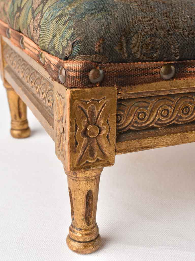 Small antique footrest w/ original upholstery - Louis XVI style 11¾"