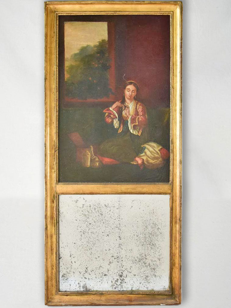 19th century Orientalist trumeau mirror 23¼" x 51½"