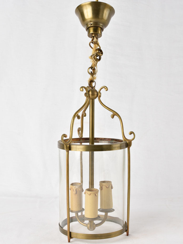 Brass pendant lantern - early 20th century