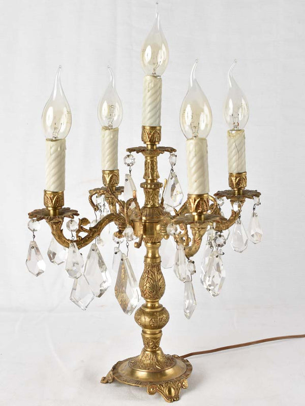 Ornate mid-century girandole table lamp