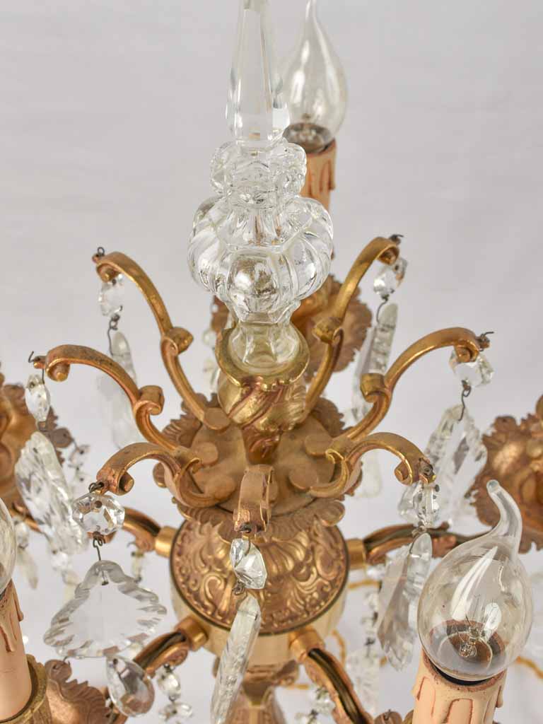 Pair of Louis XV style girandole table lamps- gilded bronze 23¾"