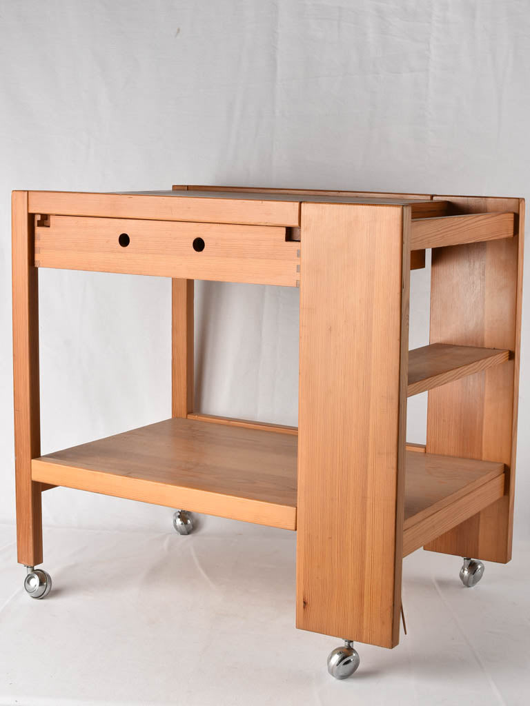 Antique Pine Finished Bar Cart