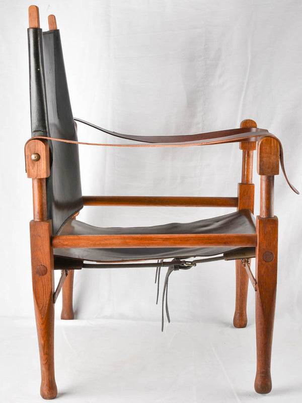 1950s Safari leather armchair - demountable