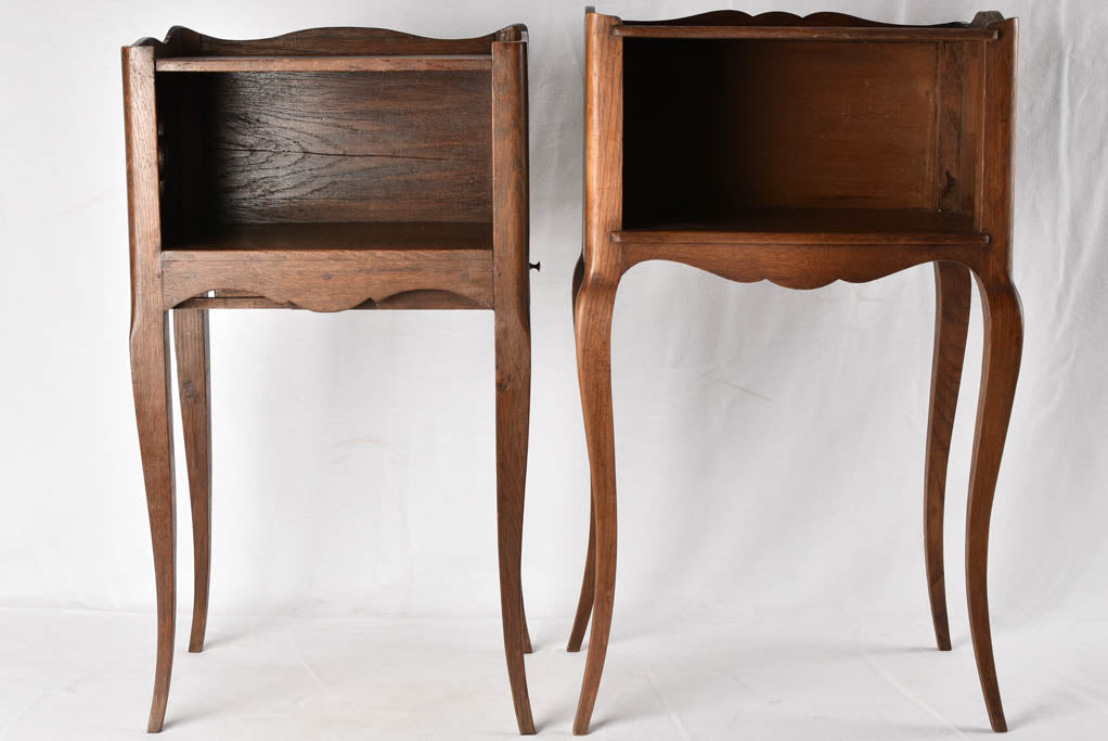 RESERVED DDG Two antique French walnut nightstands