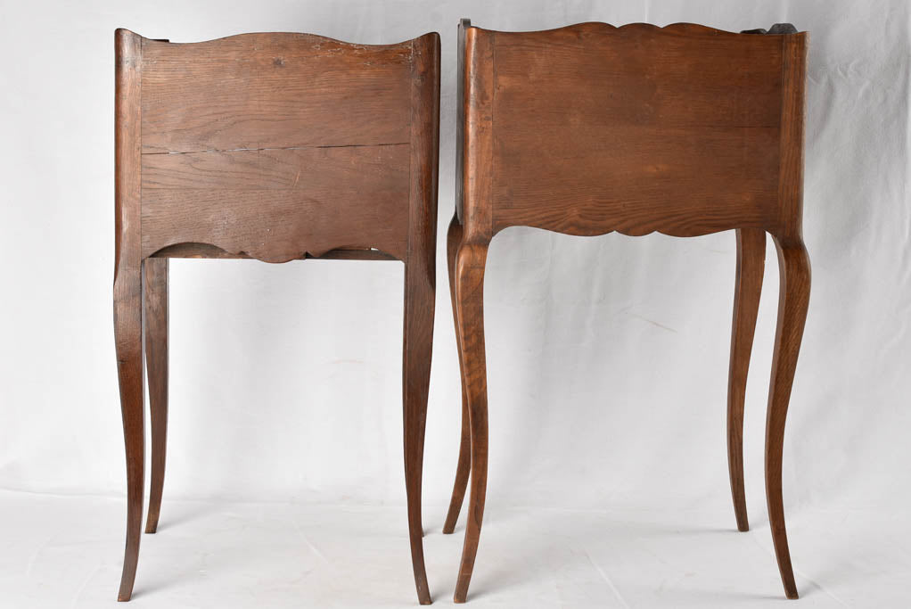 RESERVED DDG Two antique French walnut nightstands