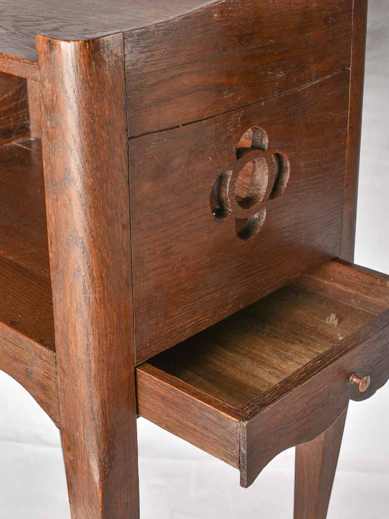RESERVED DDG Two antique French walnut nightstands