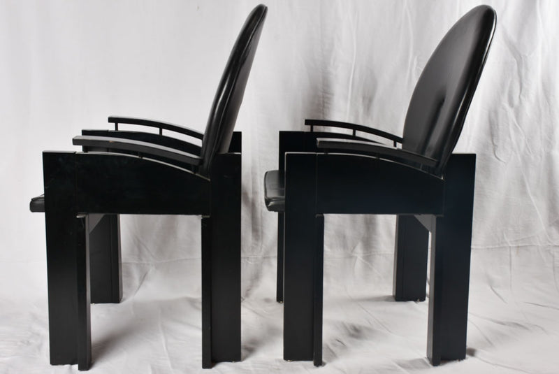 Retro 80s black leather furniture
