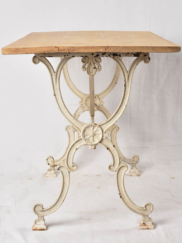 Antique French bistro table - wooden top 41¼" x 24"