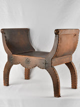 Leather salon stool - 1940s - 27½"