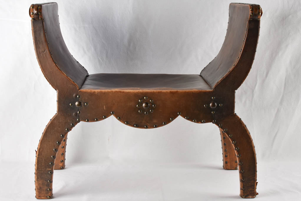 Leather salon stool - 1940s - 27½"