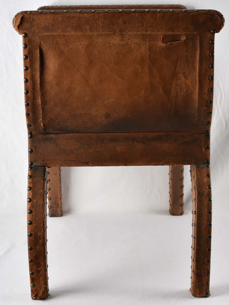 Leather salon stool - 1940s - 27½"