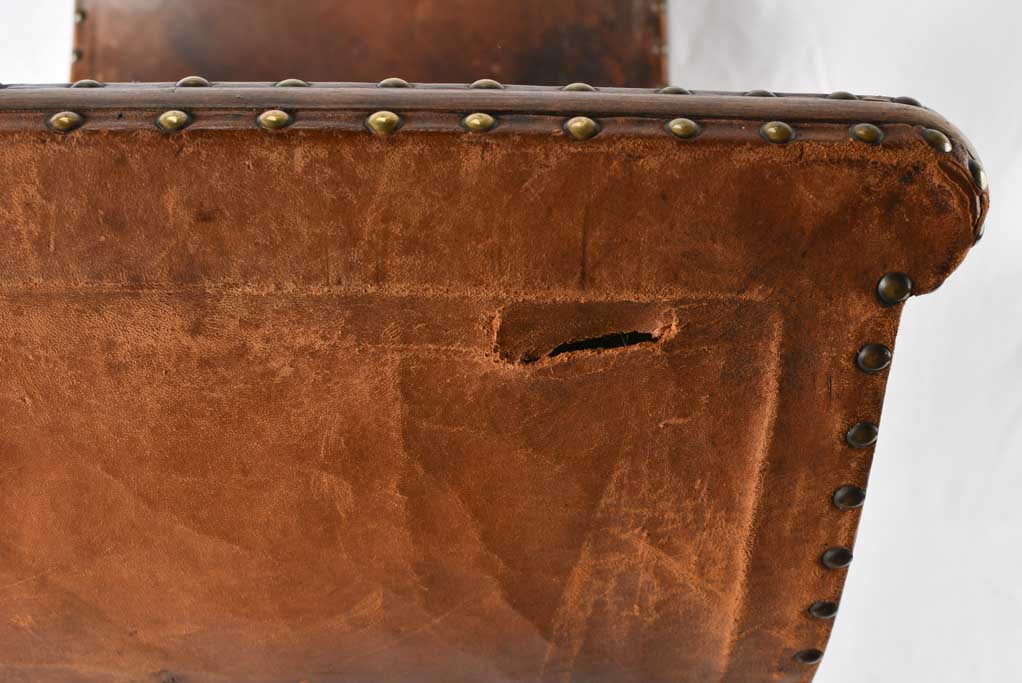 Leather salon stool - 1940s - 27½"