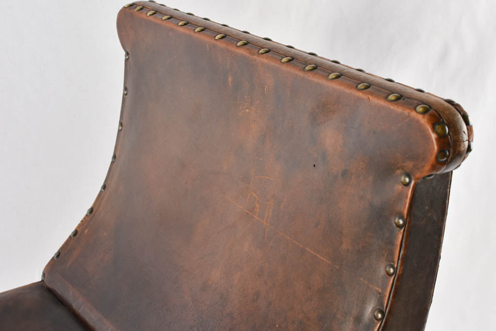 Leather salon stool - 1940s - 27½"