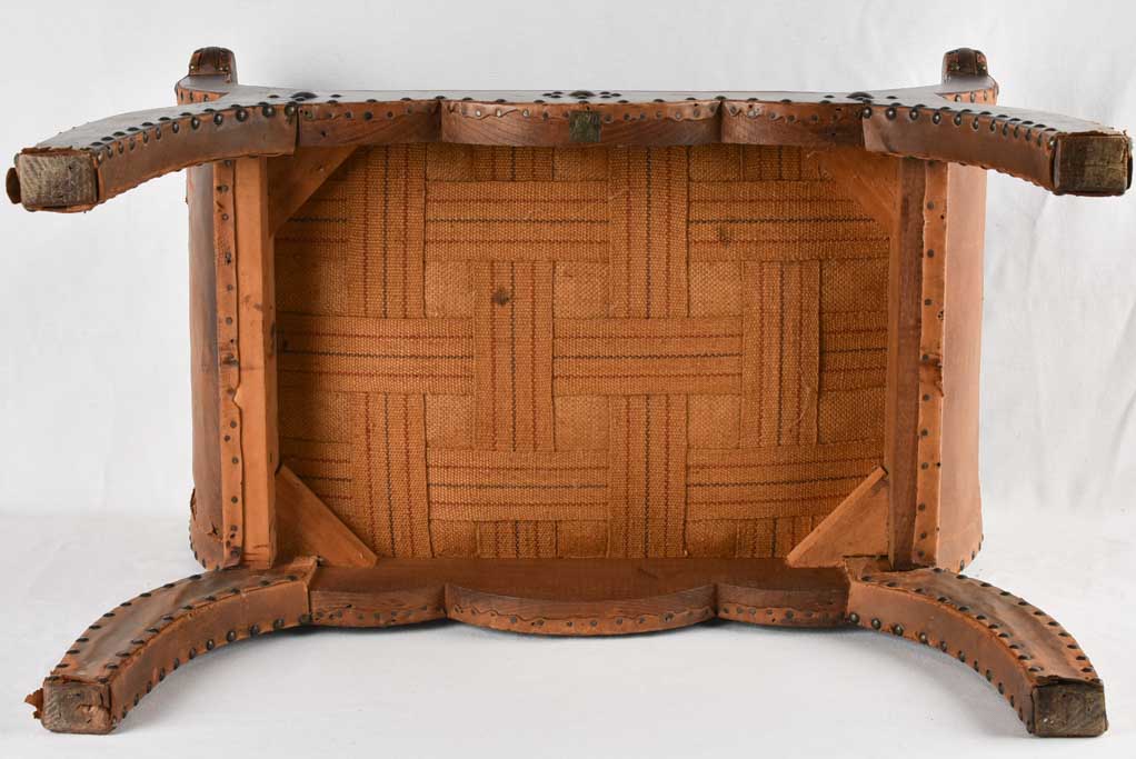 Leather salon stool - 1940s - 27½"