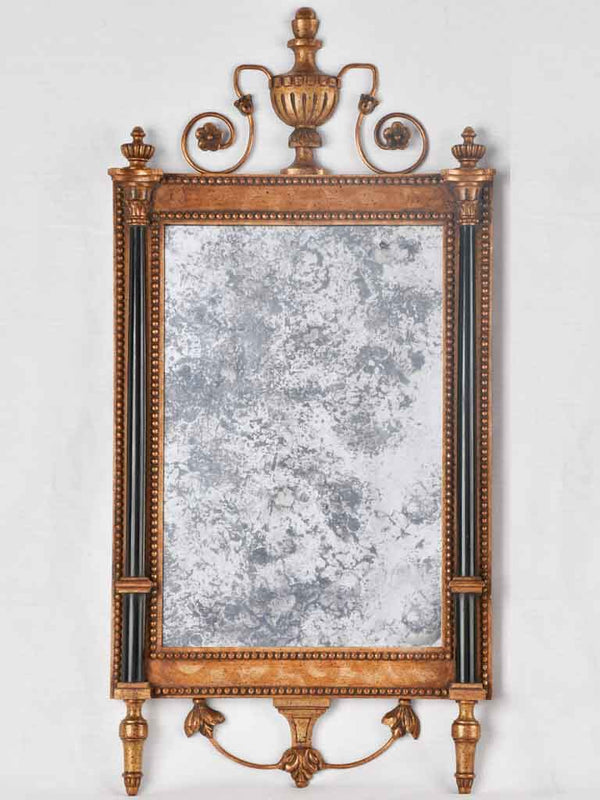 Antique gilded frame mirror pair