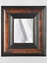 Very small mirror w/ black & brown frame - 17th century Dutch - 17¾" x 15¾"