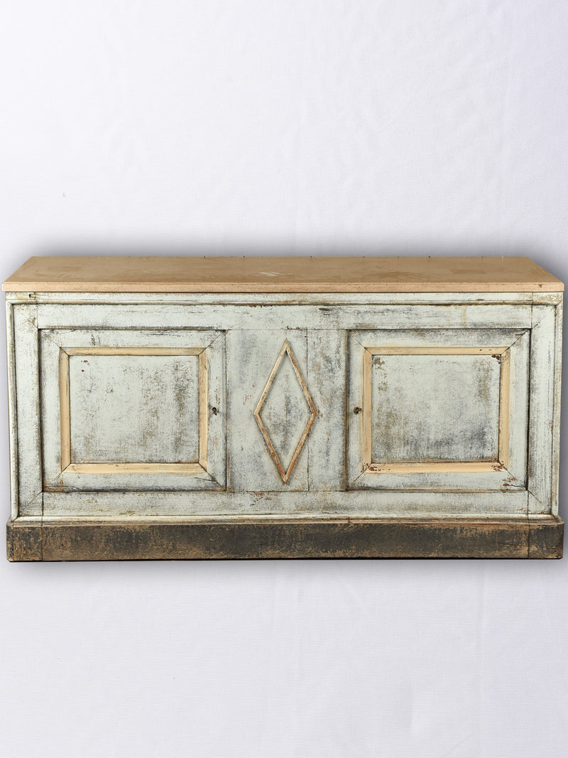 Directoire buffet w/ stone top & blue / beige patina 70¾"