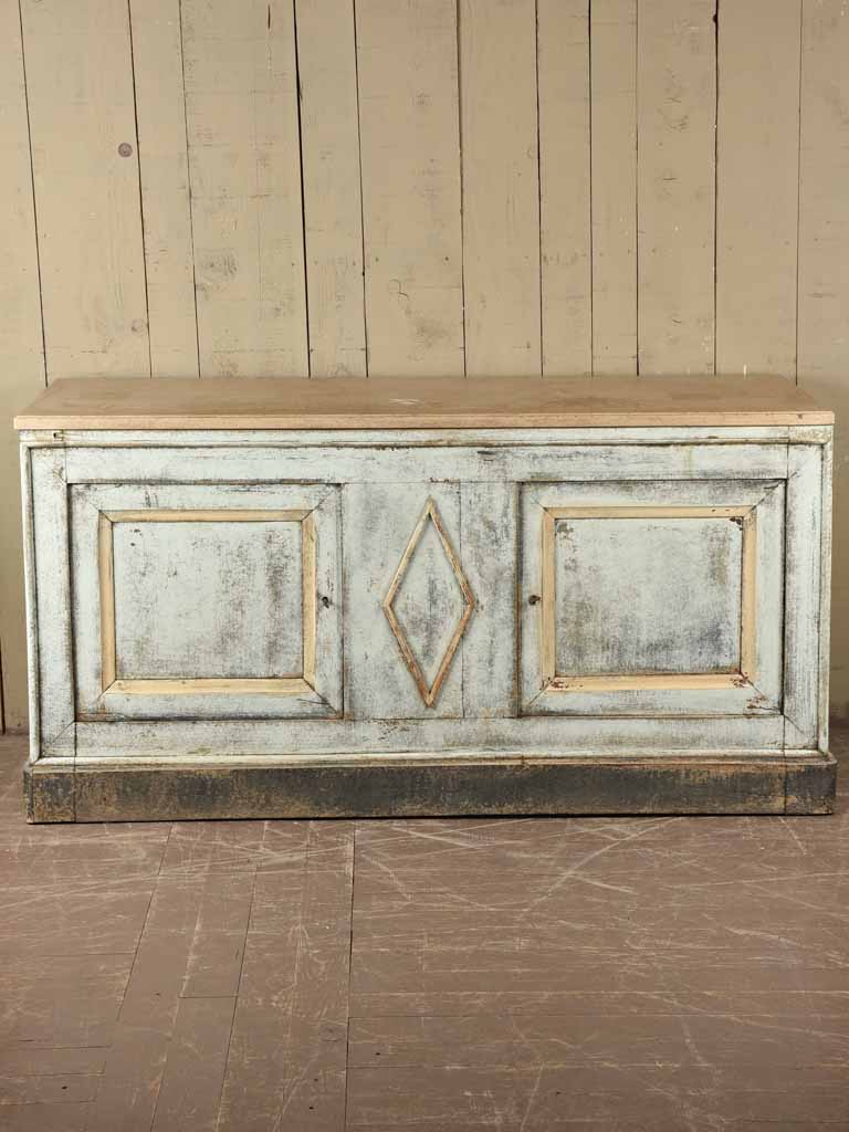 Directoire buffet w/ stone top & blue / beige patina 70¾"