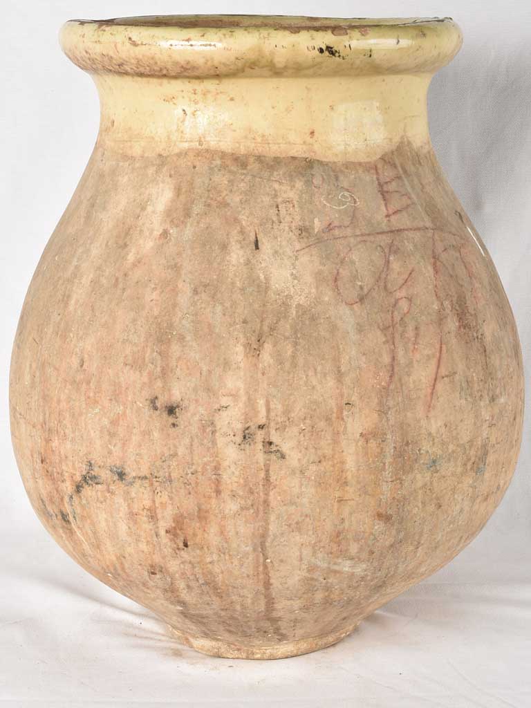 19th century Biot jar w/ yellow rim 22¾"