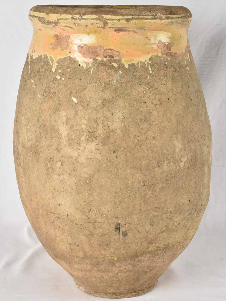 Tall 18th century biot jar w/ blush glaze 24½"