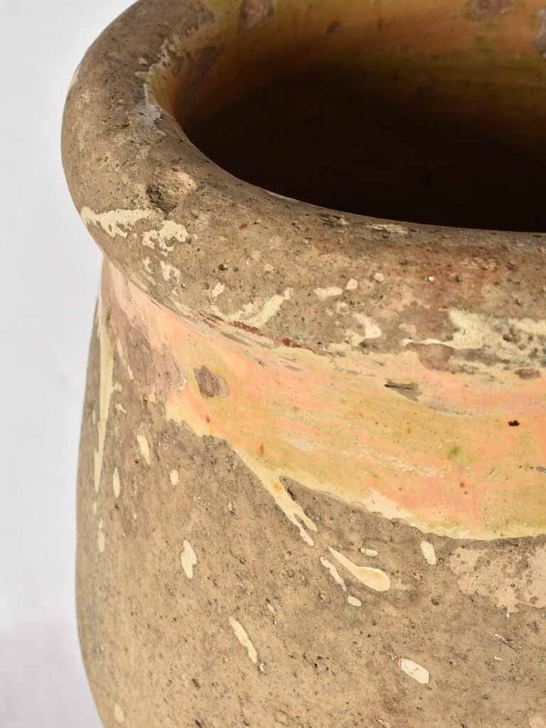 Tall 18th century biot jar w/ blush glaze 24½"