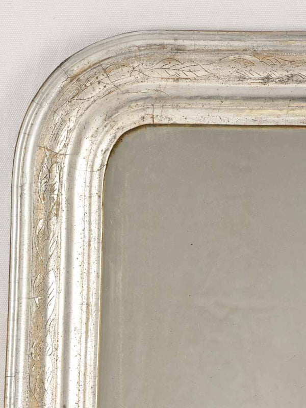Small Louis Philippe mirror w/ silver frame 20½" x 17"