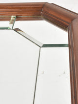 Vintage octagonal parclose mirror w/ wooden frame 33¾" x 25¼"