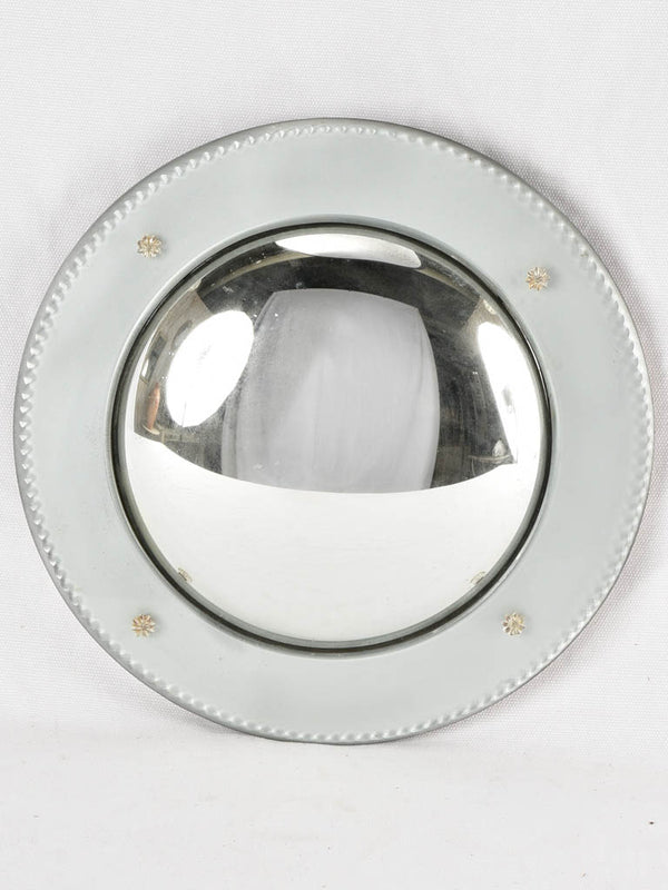 Antique Venetian-style round convex butler's mirror