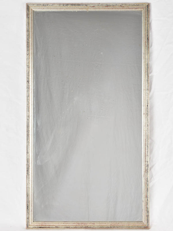 Vintage Silver-leafed 1950s Rectangular Mirror