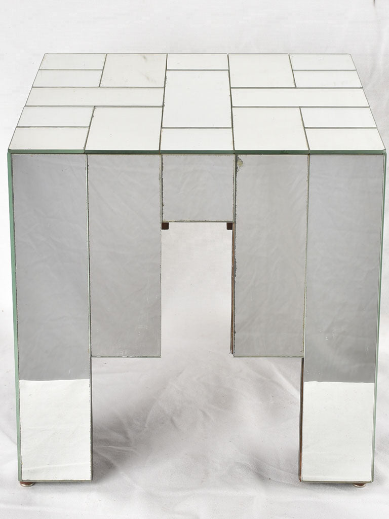 Square mirrored side table - 1950s - 16¼"