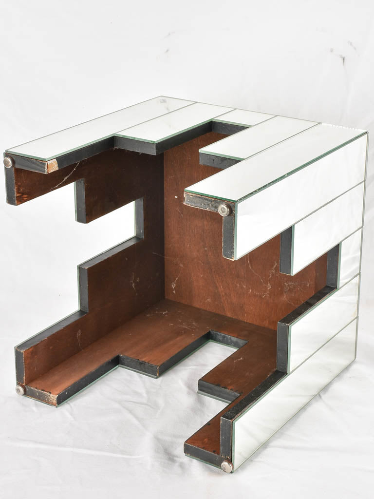 Square mirrored side table - 1950s - 16¼"