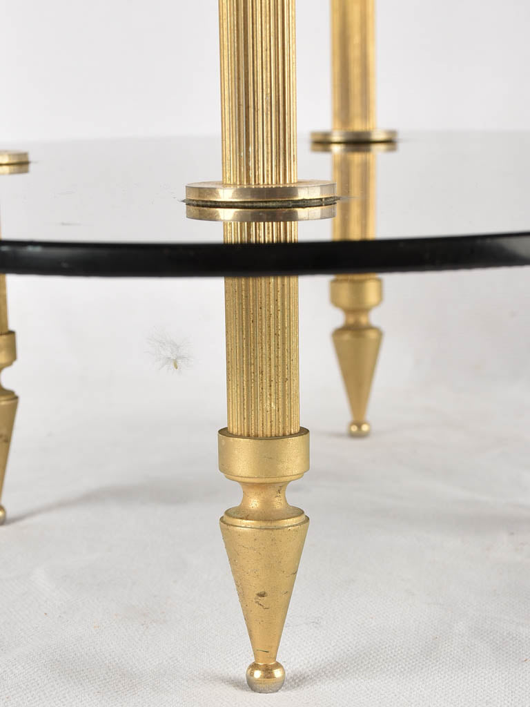 1970s oval side table - mirrored 21¾"