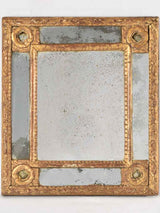 Small 18th century parclose mirror w/ gilded frame 15" x 17¼"