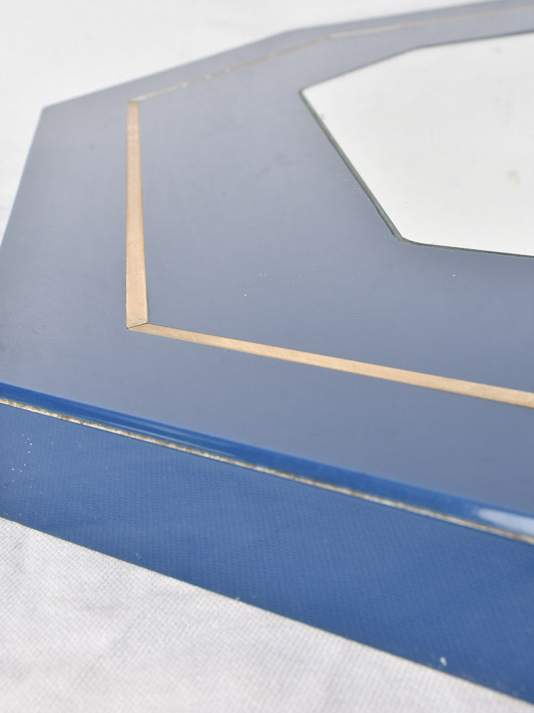 Vintage blue mirror - octagonal 27½"