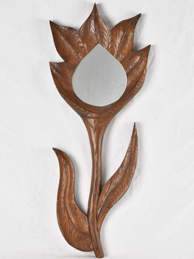 Superb Vintage Wooden Flower Mirror