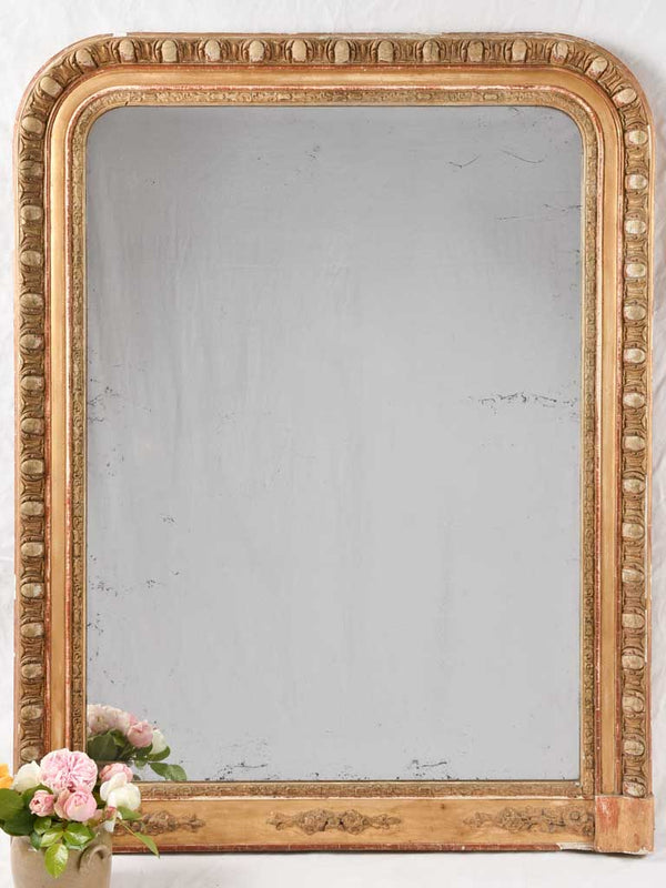 Very large Louis Philippe mirror w/ beading 47¾" x 38¼"