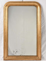 Large Louis Philippe mirror w/ beading & aged glass 49¼" x 31"