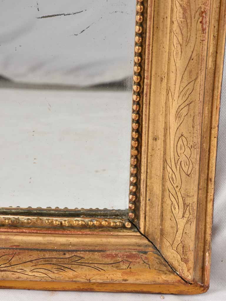 Large Louis Philippe w/ beading & gilded frame 38½" x 28¾"