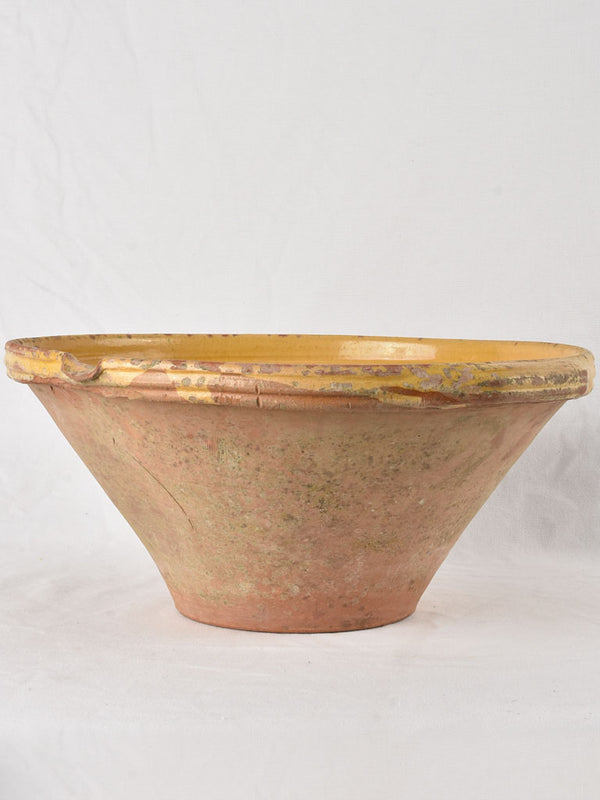 Antique French terracotta 'tian' bowl 18½"