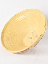 Large antique French bowl with yellow glaze 20"