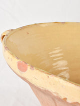 Large antique French bowl with ochre yellow glaze 19¼"