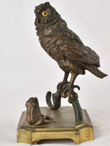 Owl & frog sculpture - early 20th century 8¼"
